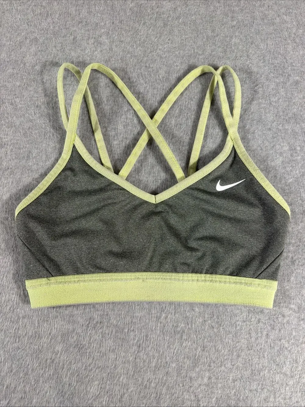 Nike Sports Bra XS, Grey And Lime Green